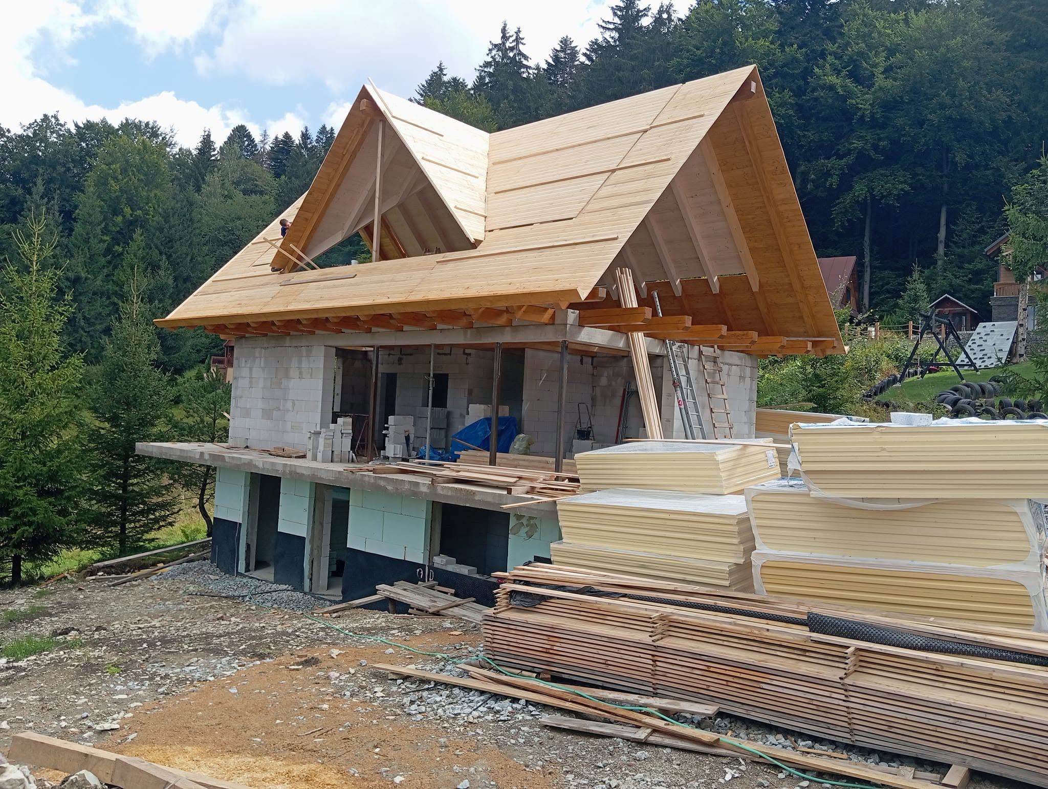 Osadenie krovu novostavby technikou Daches, Orava